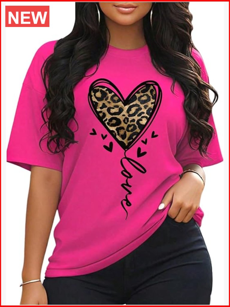Plus Size Short Sleeve Graphic Novelty T-Shirt - Soft Lightweight